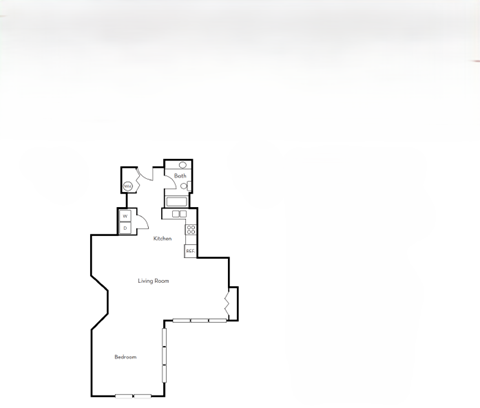 Floor plan for studio, 1 bath, 1040 sqft